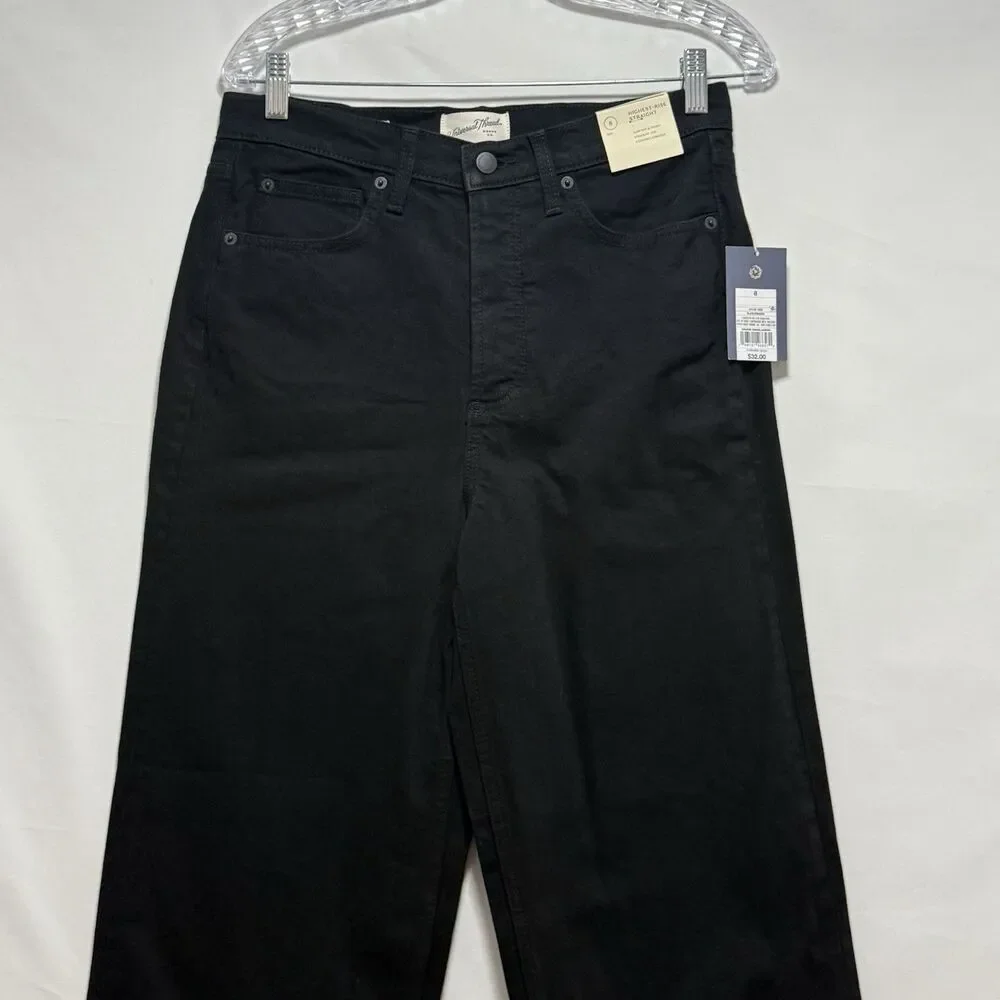 Women's Highest-Rise Straight Jeans Universal Thread Black Size 8 Denim NWT - Picture 6 of 16